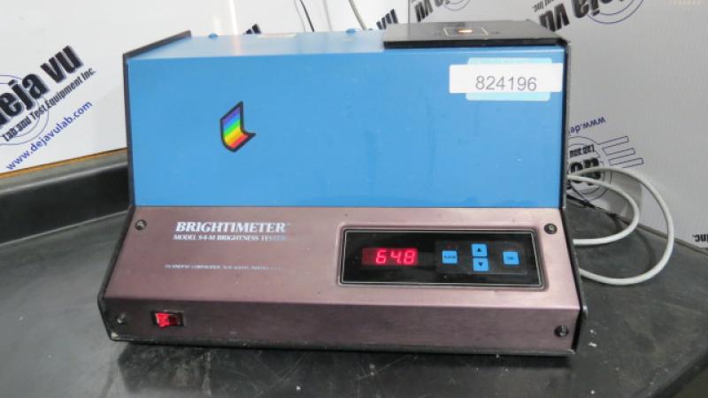 TAPPI Brightness Tester Fluoro - The S4-M measures TAPPI brightness (G.E. reflectance). It features digital display, as well as one touch recalibration, from stored memory. This unit has the hard to find fluorescence option!